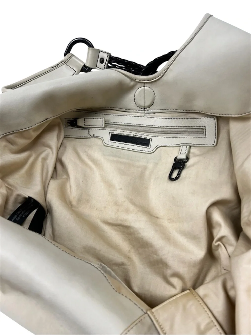 Kenneth Cole New York Cream Leather Hobo Bag
